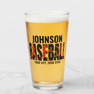 Baseball Team ADD NAME Champion Game Player Glass