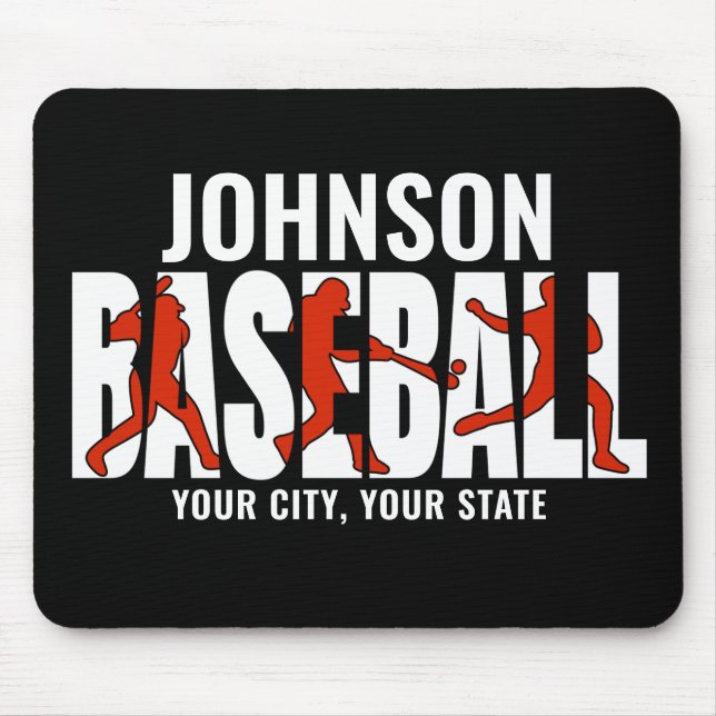 Baseball Team ADD NAME Champion Game Player Mouse Pad (Front)