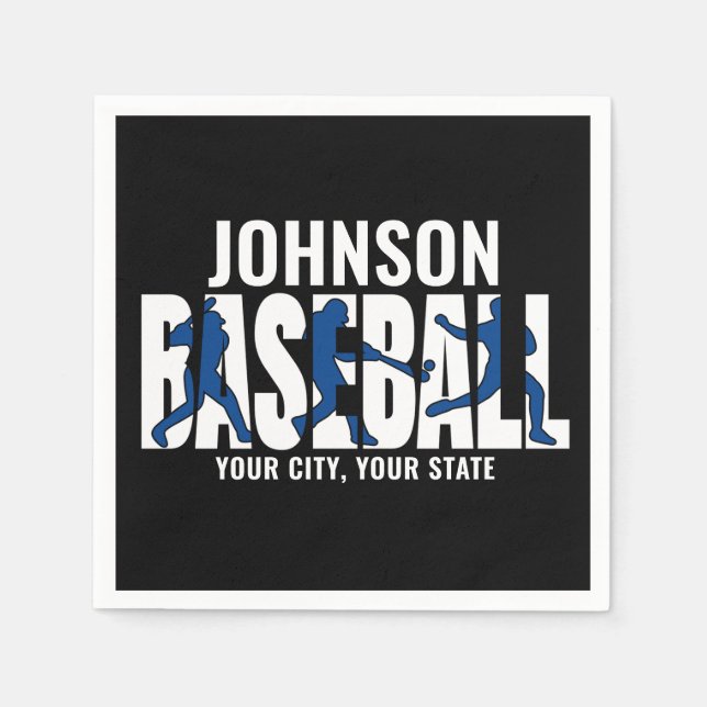 Baseball Team ADD NAME Champion Game Player Napkin (Front)