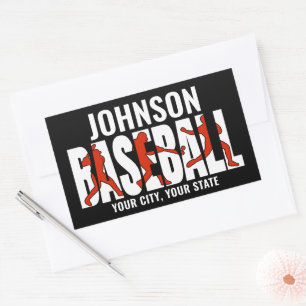 Baseball Team ADD NAME Champion Game Player Rectangular Sticker