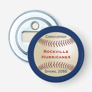 Baseball Team, Bar Accessory Personalised Button Bottle Opener