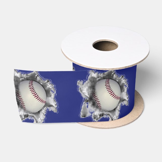 Baseball Team Blue Satin Ribbon (Spool)