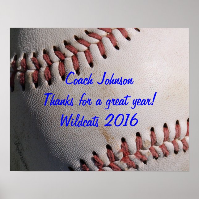 Baseball Team Coach Gift Poster (Front)