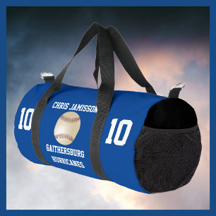 Baseball Team, Coach or Player Blue Personalised Duffle Bag