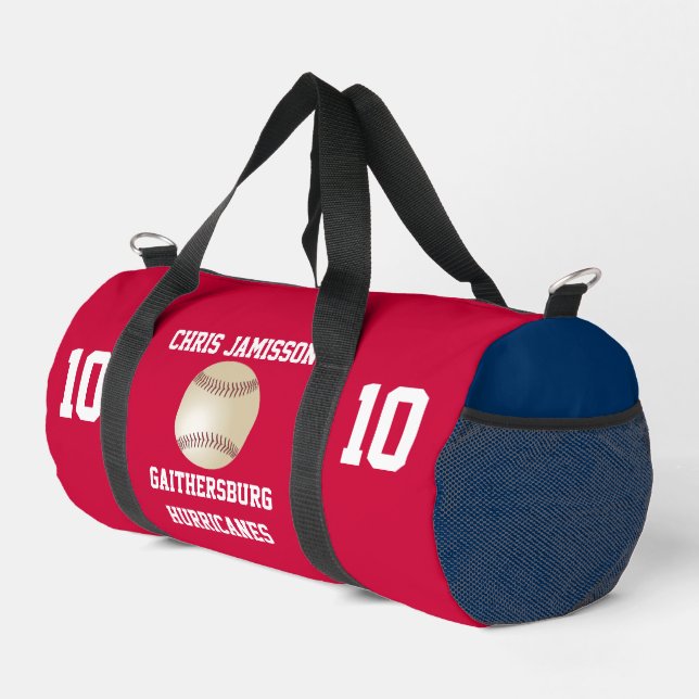 Baseball Team, Coach, Player Red White Blue Custom Duffle Bag (Right Corner)
