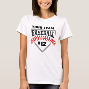 Baseball Team Custom Mascot Laces Base & Number T-Shirt