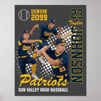 Baseball Team Custom Photo Senior Night Blue