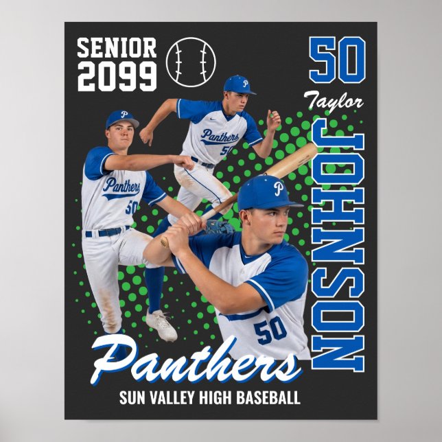 Baseball Team Custom Photo Senior Night Poster (Front)