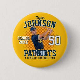 Baseball Team Custom Photo Senior Night Sports 6 Cm Round Badge