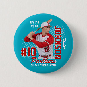 Baseball Team Custom Photo Senior Night Sports 6 Cm Round Badge