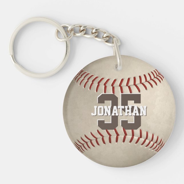 baseball team gifts with athlete name key ring (Front)