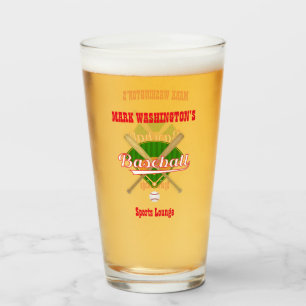 Baseball Team Player Sports Lounge Pint Beer Soda  Glass