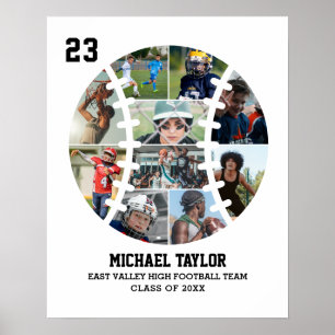 Baseball Team Senior Graduation Gift Photo Collage Poster