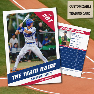 Baseball Team Trading Card Red Blue