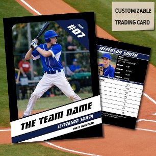 Baseball Team Trading Card Sport Gift Blue