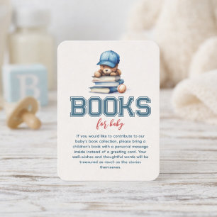 Baseball Teddy Bear Watercolor Books For Baby Enclosure Card