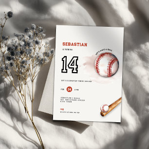 Baseball Teens Party 14th Birthday Invitation Kids
