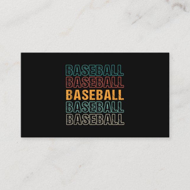 Baseball Text Typography Softball USA Sport Player Business Card (Front)