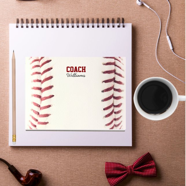Baseball Texture Personalised Coach Post-It Notes (Creator Uploaded)