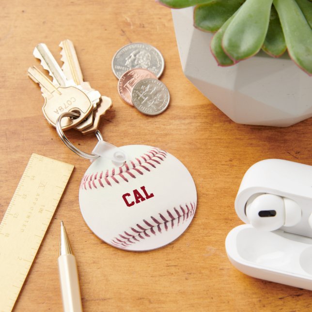 Baseball Texture Personalised Keychain (Desk)