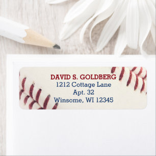Baseball Texture Personalised Label Return Address Label