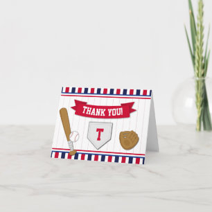 Baseball Thank You Card Folded Note Card