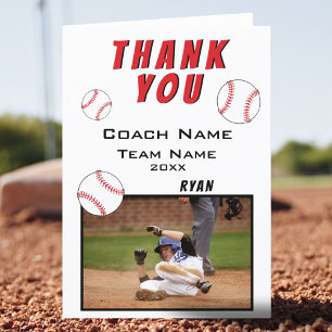 Baseball Thank you Coach Card