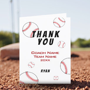 Baseball Thank you Coach Card