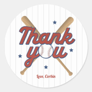 Baseball Thank You Sticker