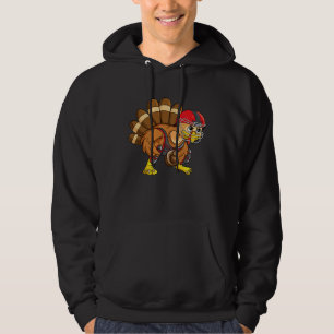 Baseball Thanksgiving Turkey Catcher Softball Play Hoodie