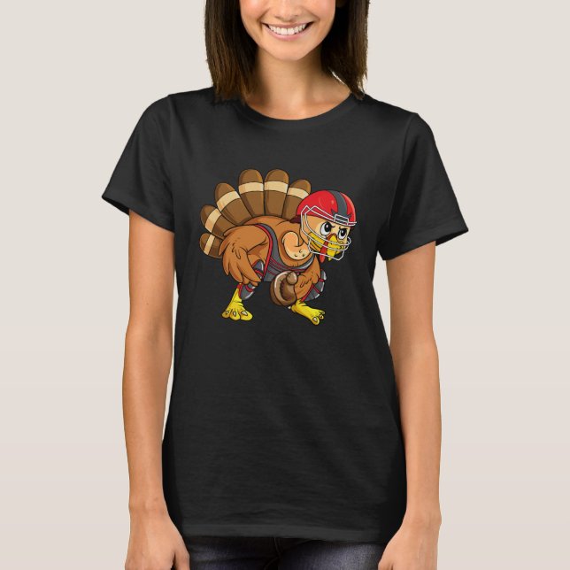 Baseball Thanksgiving Turkey Catcher Softball Play T-Shirt (Front)