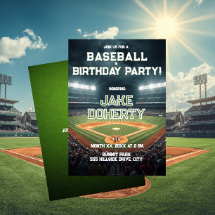 Baseball Theme Birthday Party Invitation