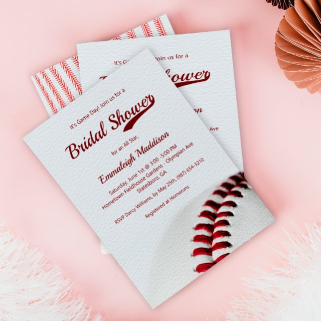 Baseball Theme Bridal Shower Invitations (Creator Uploaded)