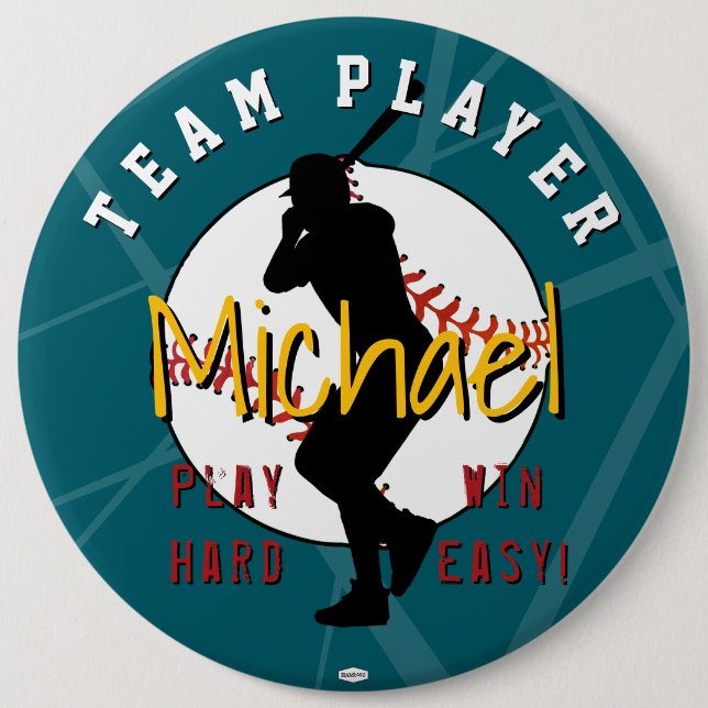 Baseball Theme Button HAMbyWG  (Front)