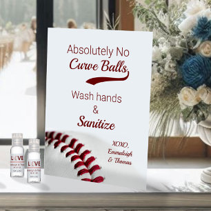 Baseball Theme Field Day Sanitise Wedding Pedestal Sign