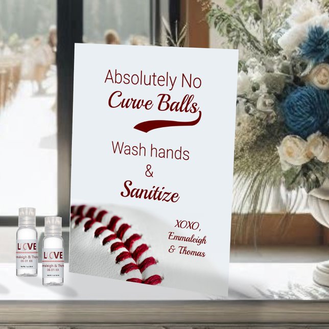 Baseball Theme Field Day Sanitise Wedding Pedestal Sign (Creator Uploaded)