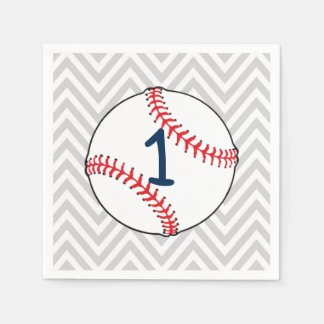 Baseball theme first Birthday Napkins