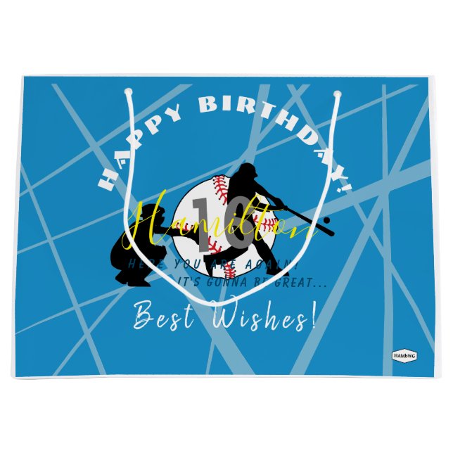 Baseball Theme Gift Bag HAMbyWG (Front)