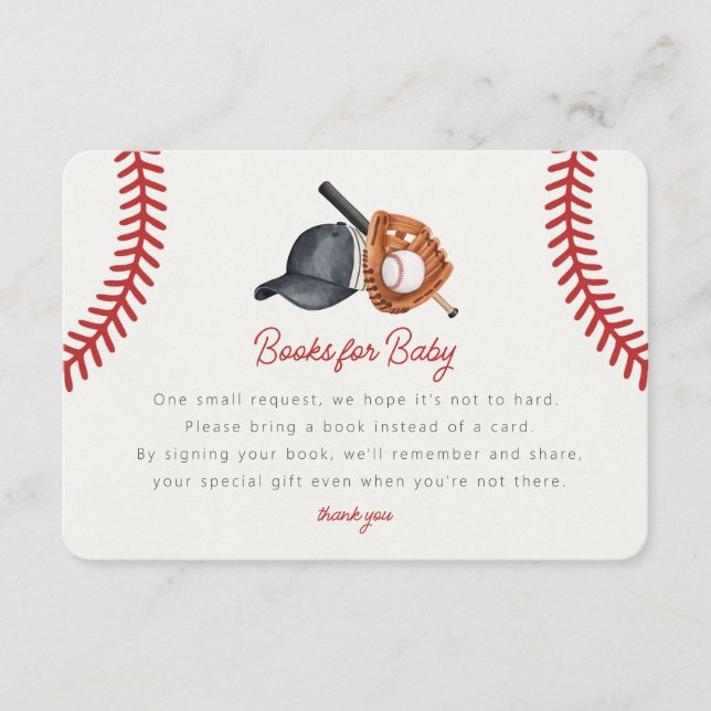 Baseball Theme Home Run Books for Baby Insert (Front)