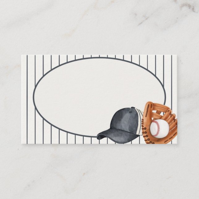 Baseball Theme Home Run Buffet Place Cards (Front)
