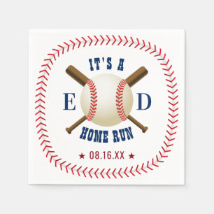 Baseball Theme Home Run Wedding Napkin