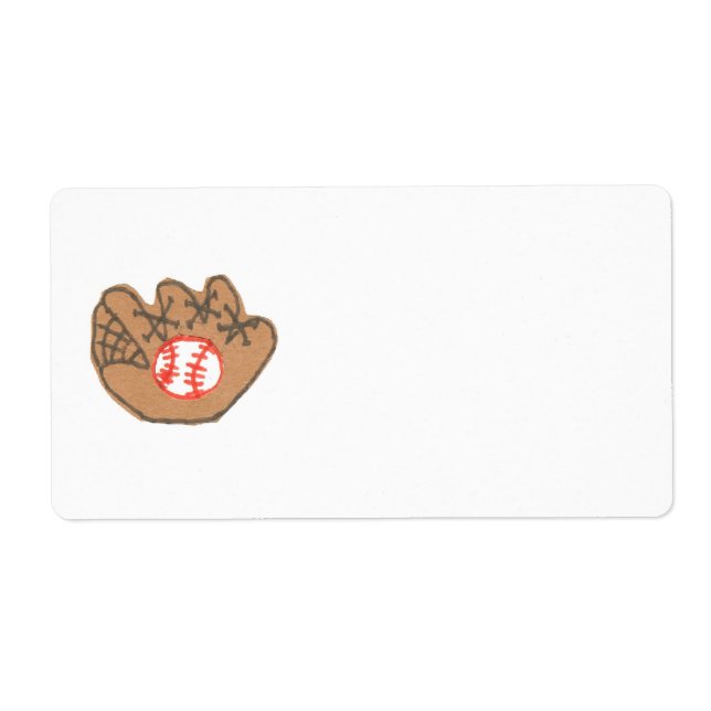 Baseball theme label -- write on / print on (Front)