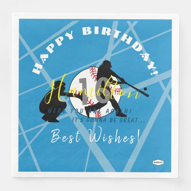 Baseball Theme Paper Napkins HAMbyWG (Front)