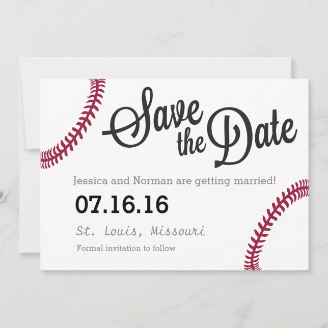Baseball theme Save the Date (Front)