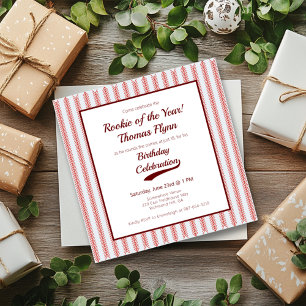 Baseball Theme Sport Square Birthday Invitation