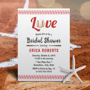 Baseball Theme Sports Wedding Bridal Shower Invitation