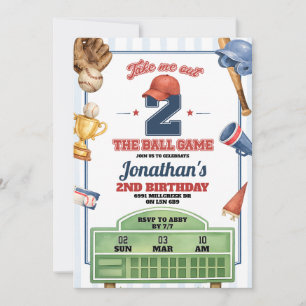 Baseball Theme Take Me Out Two The Ball Game Invitation