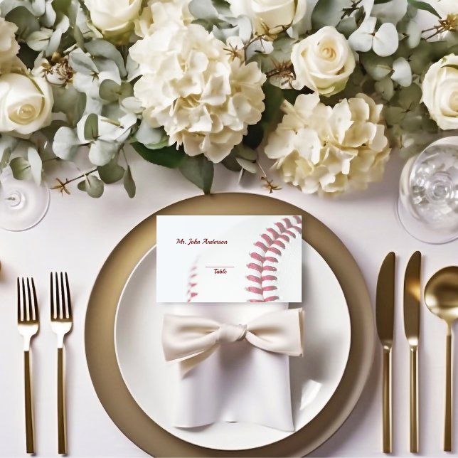 Baseball Theme Wedding with Guest Name Place Card (Creator Uploaded)