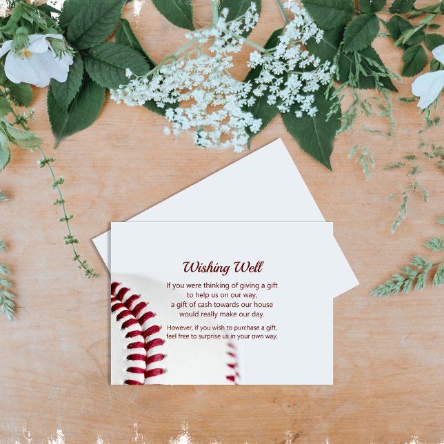 Baseball Theme Wishing Well Wedding Enclosure Card (Creator Uploaded)