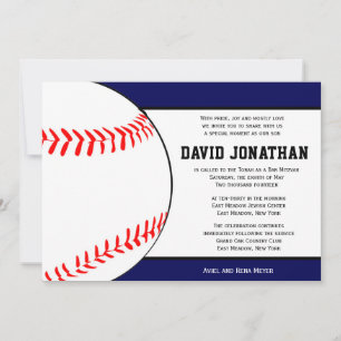 Baseball Themed Bar Mitzvah Invitation
